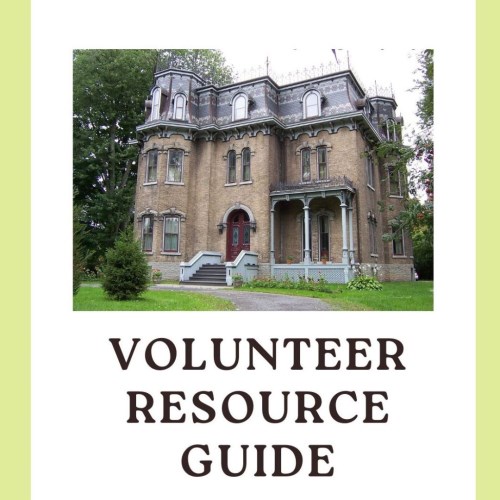 Image of Glanmore with the words volunteer resource guide below in black lettering