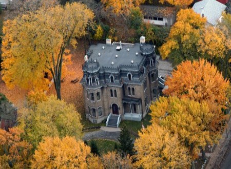 Aerial shot of Glanmore in the fall