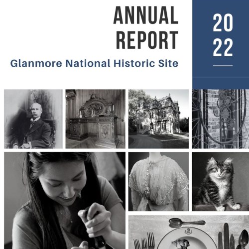 Collage of black and white images below black block letters that read Annual Report 2022