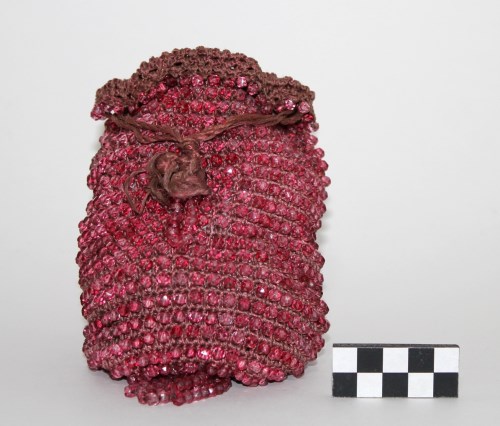 pink beaded reticule