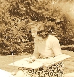 Photo of Philippa Faulkner working