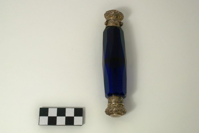 Image of blue perfume bottle