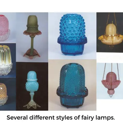 a photo collage showing 13 different styles of fairy lamps, small glass candle holders